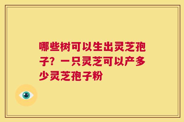 哪些树可以生出灵芝孢子?一只灵芝可以产多少灵芝孢子粉 第1张 哪些树可以生出灵芝孢子?一只灵芝可以产多少灵芝孢子粉 第1张