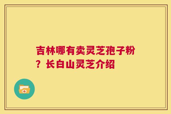 吉林哪有卖灵芝孢子粉?长白山灵芝介绍 第1张 吉林哪有卖灵芝孢子粉?长白山灵芝介绍 第1张
