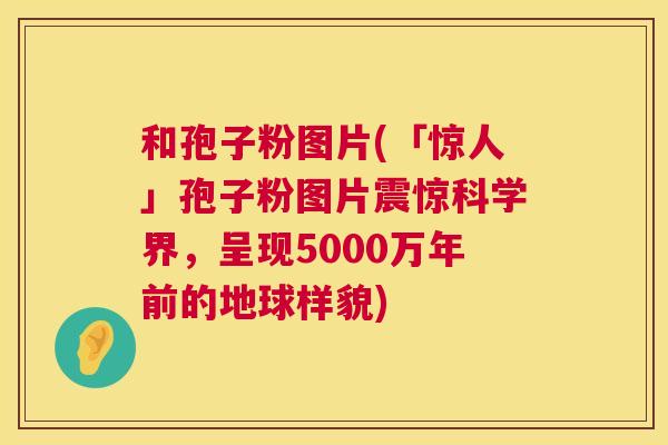 和孢子粉图片(「惊人」孢子粉图片震惊科学界，呈现5000万年前的地球样貌)  第1张