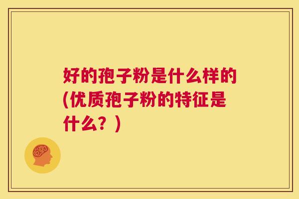 好的孢子粉是什么样的(优质孢子粉的特征是什么?) 第1张 好的孢子粉是什么样的(优质孢子粉的特征是什么?) 第1张