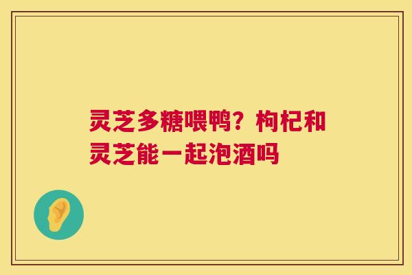 灵芝多糖喂鸭?枸杞和灵芝能一起泡酒吗 第1张 灵芝多糖喂鸭?枸杞和灵芝能一起泡酒吗 第1张