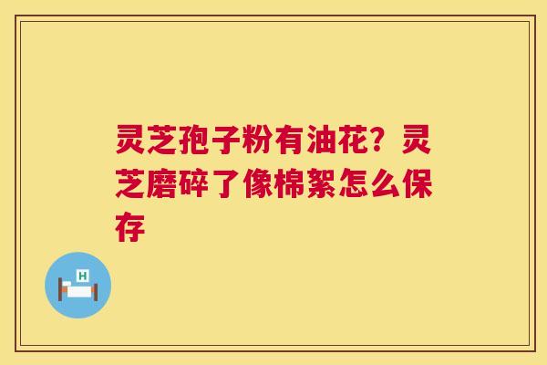 灵芝孢子粉有油花?灵芝磨碎了像棉絮怎么保存 第1张 灵芝孢子粉有油花?灵芝磨碎了像棉絮怎么保存 第1张