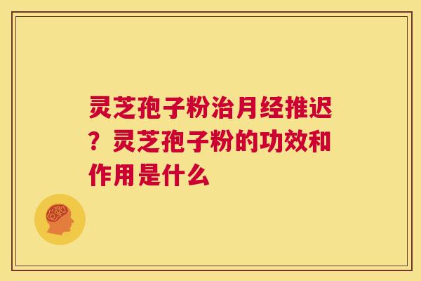 灵芝孢子粉治月经推迟?灵芝孢子粉的功效和作用是什么 第1张 灵芝孢子粉治月经推迟?灵芝孢子粉的功效和作用是什么 第1张