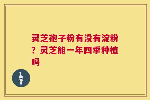 灵芝孢子粉有没有淀粉?灵芝能一年四季种植吗 第1张 灵芝孢子粉有没有淀粉?灵芝能一年四季种植吗 第1张