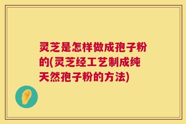 灵芝是怎样做成孢子粉的(灵芝经工艺制成纯天然孢子粉的方法) 第1张 灵芝是怎样做成孢子粉的(灵芝经工艺制成纯天然孢子粉的方法) 第1张