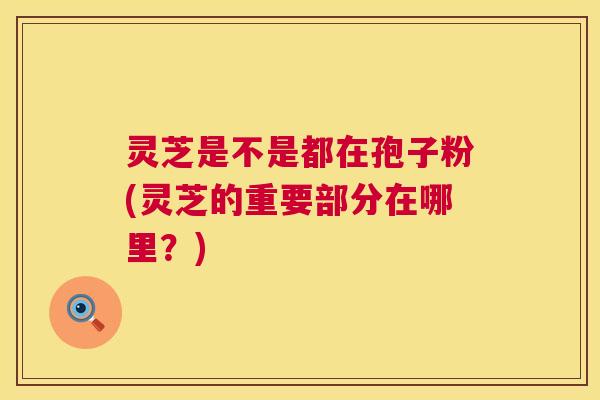 灵芝是不是都在孢子粉(灵芝的重要部分在哪里？)  第1张