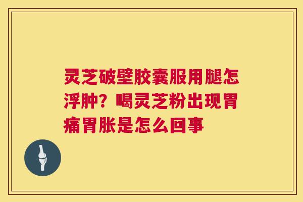 灵芝破壁胶囊服用腿怎浮肿？喝灵芝粉出现胃痛胃胀是怎么回事  第1张
