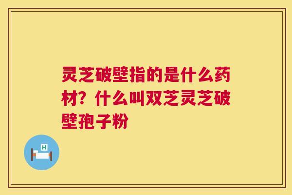 灵芝破壁指的是什么药材？什么叫双芝灵芝破壁孢子粉  第1张