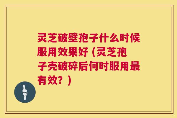 灵芝破壁孢子什么时候服用效果好 (灵芝孢子壳破碎后何时服用最有效？)  第1张