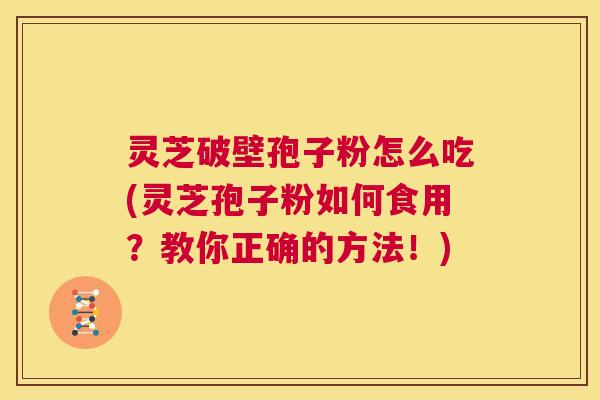 灵芝破壁孢子粉怎么吃(灵芝孢子粉如何食用?教你正确的方法!) 第1张 灵芝破壁孢子粉怎么吃(灵芝孢子粉如何食用?教你正确的方法!) 第1张