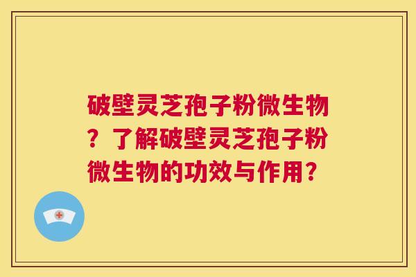 破壁灵芝孢子粉微生物?了解破壁灵芝孢子粉微生物的功效与作用? 第1张 破壁灵芝孢子粉微生物?了解破壁灵芝孢子粉微生物的功效与作用? 第1张