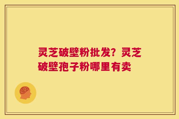 灵芝破壁粉批发？灵芝破壁孢子粉哪里有卖  第1张