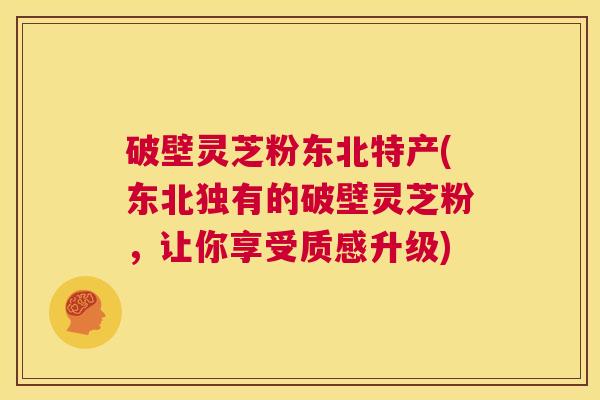 破壁灵芝粉东北特产(东北独有的破壁灵芝粉,让你享受质感升级) 第1张 破壁灵芝粉东北特产(东北独有的破壁灵芝粉,让你享受质感升级) 第1张