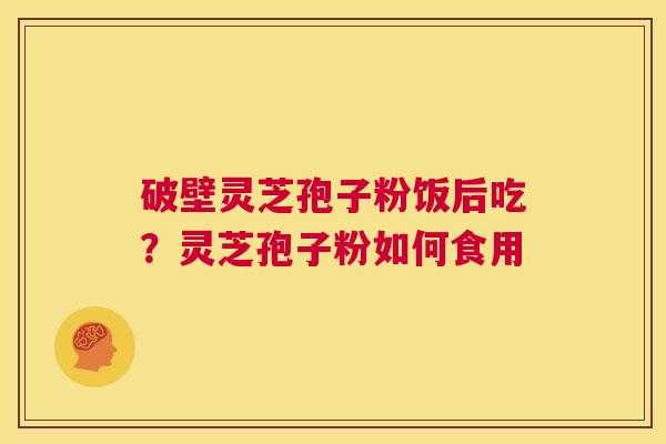 破壁灵芝孢子粉饭后吃?灵芝孢子粉如何食用 第1张 破壁灵芝孢子粉饭后吃?灵芝孢子粉如何食用 第1张