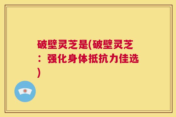 破壁灵芝是(破壁灵芝：强化身体抵抗力佳选)  第1张