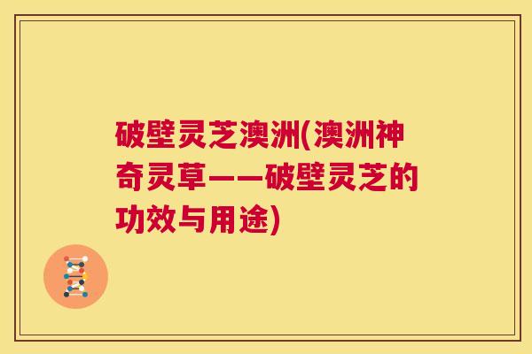 破壁灵芝澳洲(澳洲神奇灵草——破壁灵芝的功效与用途) 第1张 破壁灵芝澳洲(澳洲神奇灵草——破壁灵芝的功效与用途) 第1张