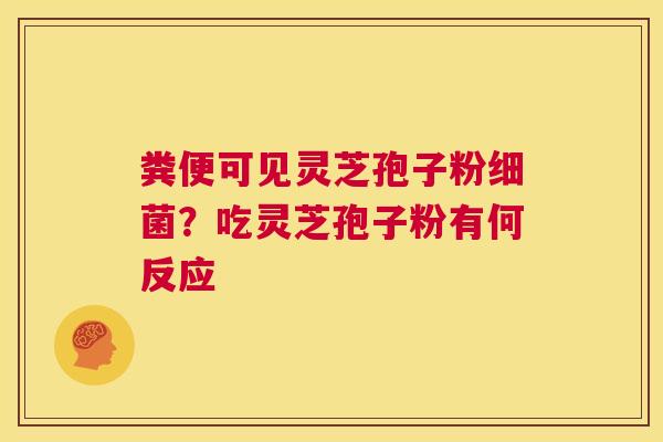 粪便可见灵芝孢子粉细菌?吃灵芝孢子粉有何反应 第1张 粪便可见灵芝孢子粉细菌?吃灵芝孢子粉有何反应 第1张