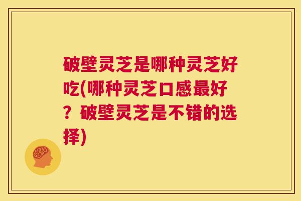 破壁灵芝是哪种灵芝好吃(哪种灵芝口感最好?破壁灵芝是不错的选择) 第1张 破壁灵芝是哪种灵芝好吃(哪种灵芝口感最好?破壁灵芝是不错的选择) 第1张