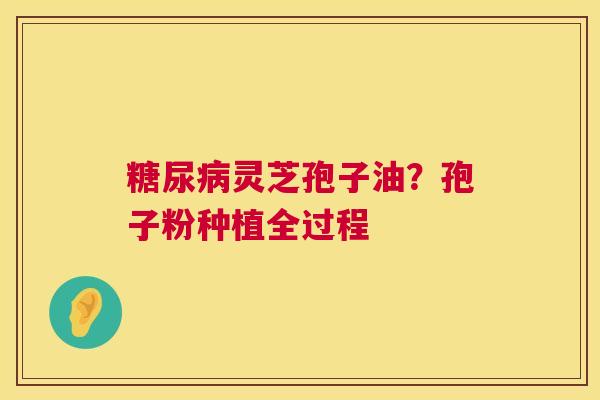 糖尿病灵芝孢子油？孢子粉种植全过程  第1张
