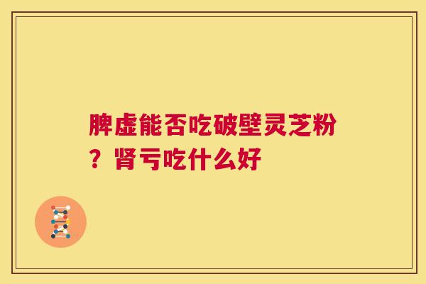 脾虚能否吃破壁灵芝粉?肾亏吃什么好 第1张 脾虚能否吃破壁灵芝粉?肾亏吃什么好 第1张