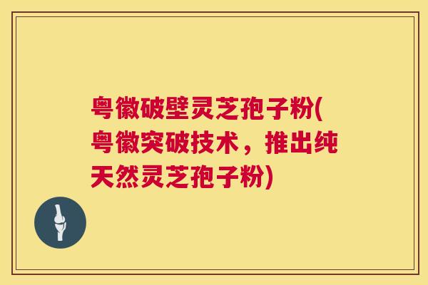 粤徽破壁灵芝孢子粉(粤徽突破技术,推出纯天然灵芝孢子粉) 第1张 粤徽破壁灵芝孢子粉(粤徽突破技术,推出纯天然灵芝孢子粉) 第1张