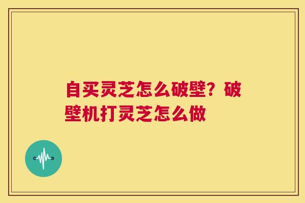自买灵芝怎么破壁？破壁机打灵芝怎么做  第1张