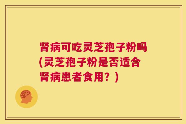 肾病可吃灵芝孢子粉吗(灵芝孢子粉是否适合肾病患者食用?) 第1张 肾病可吃灵芝孢子粉吗(灵芝孢子粉是否适合肾病患者食用?) 第1张