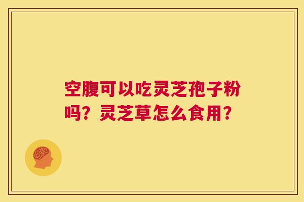 空腹可以吃灵芝孢子粉吗？灵芝草怎么食用？  第1张