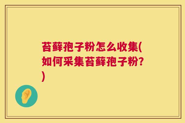 苔藓孢子粉怎么收集(如何采集苔藓孢子粉?) 第1张 苔藓孢子粉怎么收集(如何采集苔藓孢子粉?) 第1张