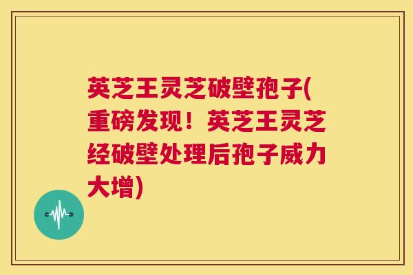英芝王灵芝破壁孢子(重磅发现!英芝王灵芝经破壁处理后孢子威力大增) 第1张 英芝王灵芝破壁孢子(重磅发现!英芝王灵芝经破壁处理后孢子威力大增) 第1张