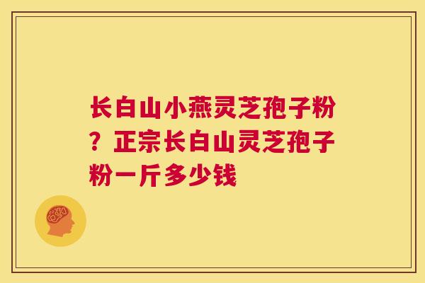 长白山小燕灵芝孢子粉？正宗长白山灵芝孢子粉一斤多少钱  第1张