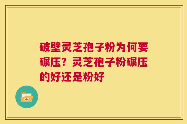破壁灵芝孢子粉为何要碾压?灵芝孢子粉碾压的好还是粉好 第1张 破壁灵芝孢子粉为何要碾压?灵芝孢子粉碾压的好还是粉好 第1张