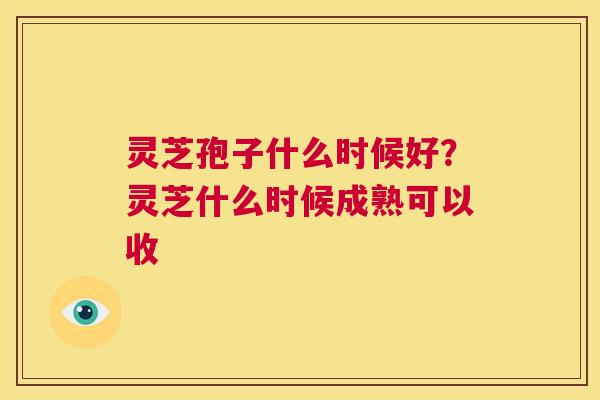 灵芝孢子什么时候好?灵芝什么时候成熟可以收 第1张 灵芝孢子什么时候好?灵芝什么时候成熟可以收 第1张