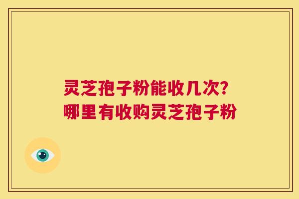 灵芝孢子粉能收几次?哪里有收购灵芝孢子粉 第1张 灵芝孢子粉能收几次?哪里有收购灵芝孢子粉 第1张