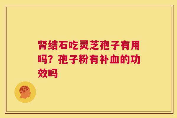 肾结石吃灵芝孢子有用吗?孢子粉有补血的功效吗 第1张 肾结石吃灵芝孢子有用吗?孢子粉有补血的功效吗 第1张