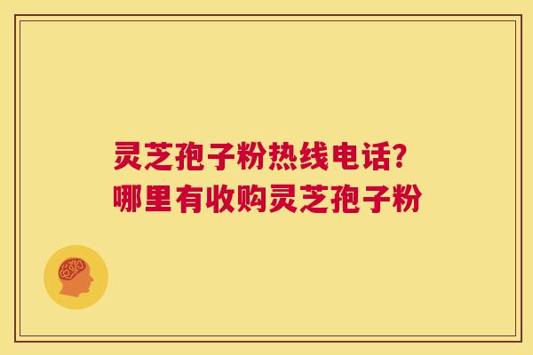 灵芝孢子粉热线电话？哪里有收购灵芝孢子粉  第1张
