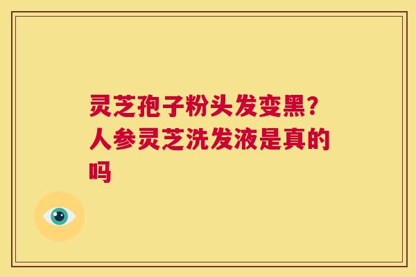 灵芝孢子粉头发变黑?人参灵芝洗发液是真的吗 第1张 灵芝孢子粉头发变黑?人参灵芝洗发液是真的吗 第1张