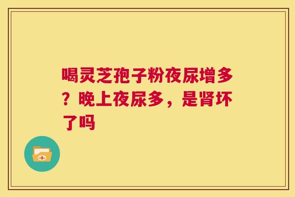 喝灵芝孢子粉夜尿增多?晚上夜尿多,是肾坏了吗 第1张 喝灵芝孢子粉夜尿增多?晚上夜尿多,是肾坏了吗 第1张