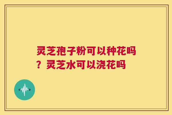 灵芝孢子粉可以种花吗？灵芝水可以浇花吗  第1张