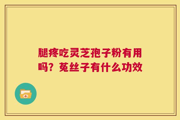 腿疼吃灵芝孢子粉有用吗？菟丝子有什么功效  第1张