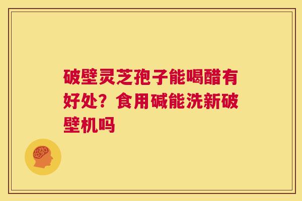 破壁灵芝孢子能喝醋有好处？食用碱能洗新破壁机吗  第1张