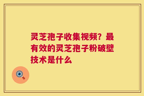 灵芝孢子收集视频?最有效的灵芝孢子粉破壁技术是什么 第1张 灵芝孢子收集视频?最有效的灵芝孢子粉破壁技术是什么 第1张