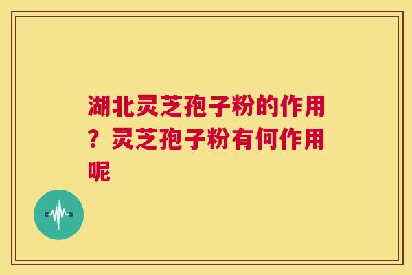 湖北灵芝孢子粉的作用？灵芝孢子粉有何作用呢  第1张