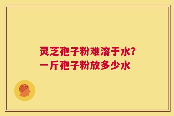 灵芝孢子粉难溶于水?一斤孢子粉放多少水 第1张 灵芝孢子粉难溶于水?一斤孢子粉放多少水 第1张