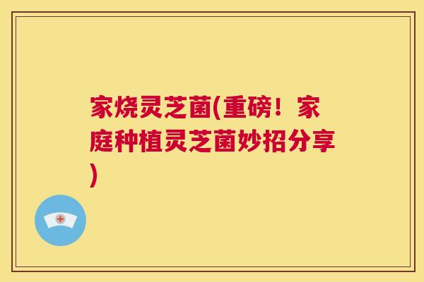 家烧灵芝菌(重磅!家庭种植灵芝菌妙招分享) 第1张 家烧灵芝菌(重磅!家庭种植灵芝菌妙招分享) 第1张