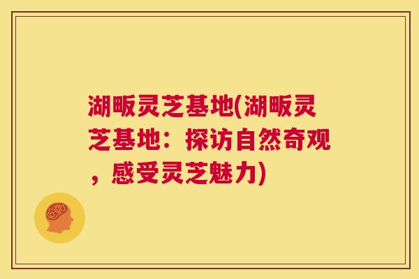 湖畈灵芝基地(湖畈灵芝基地:探访自然奇观,感受灵芝魅力) 第1张 湖畈灵芝基地(湖畈灵芝基地:探访自然奇观,感受灵芝魅力) 第1张