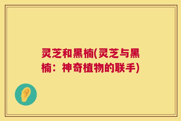 灵芝和黑楠(灵芝与黑楠：神奇植物的联手)  第1张