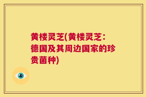 黄楼灵芝(黄楼灵芝:德国及其周边国家的珍贵菌种) 第1张 黄楼灵芝(黄楼灵芝:德国及其周边国家的珍贵菌种) 第1张
