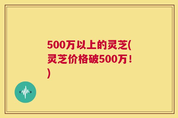 500万以上的灵芝(灵芝价格破500万!) 第1张 500万以上的灵芝(灵芝价格破500万!) 第1张