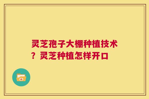 灵芝孢子大棚种植技术?灵芝种植怎样开口 第1张 灵芝孢子大棚种植技术?灵芝种植怎样开口 第1张
